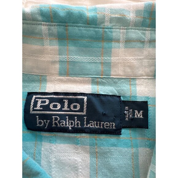 Polo Ralph Lauren Western Diamond Pearl Snap Shirt Women's M Turquoise Plaid - Picture 4 of 14
